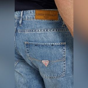 Guess Men's Light Blue Regular Straight Rodeo Jeans